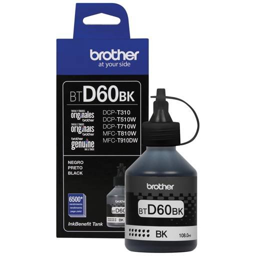 Botella tinta original Brother D60BK.