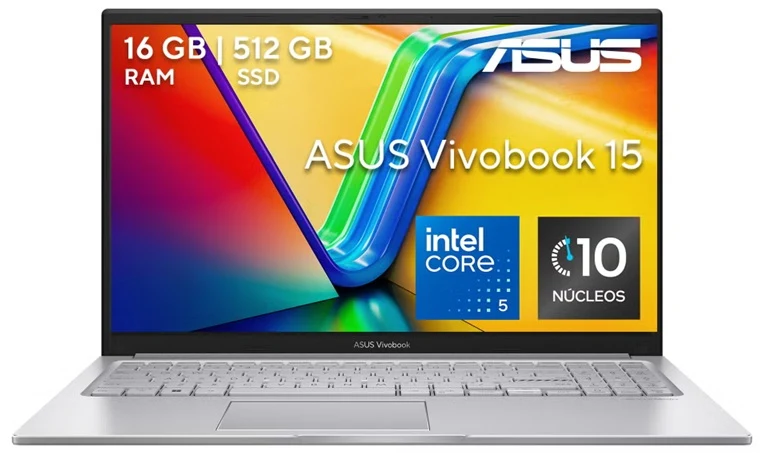 Notebook Asus X1504VA. Intel I5 120u. Memoria 16Gb. Disco SSD 512gb. Pantalla 15.6 FHD. Español. W11