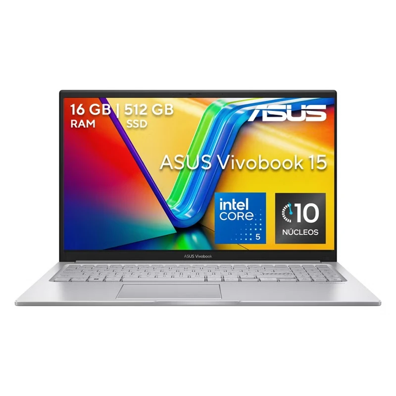 Notebook Asus X1504VA. Intel I5 120u. Memoria 16Gb. Disco SSD 512gb. Pantalla 15.6 FHD. Español. W11